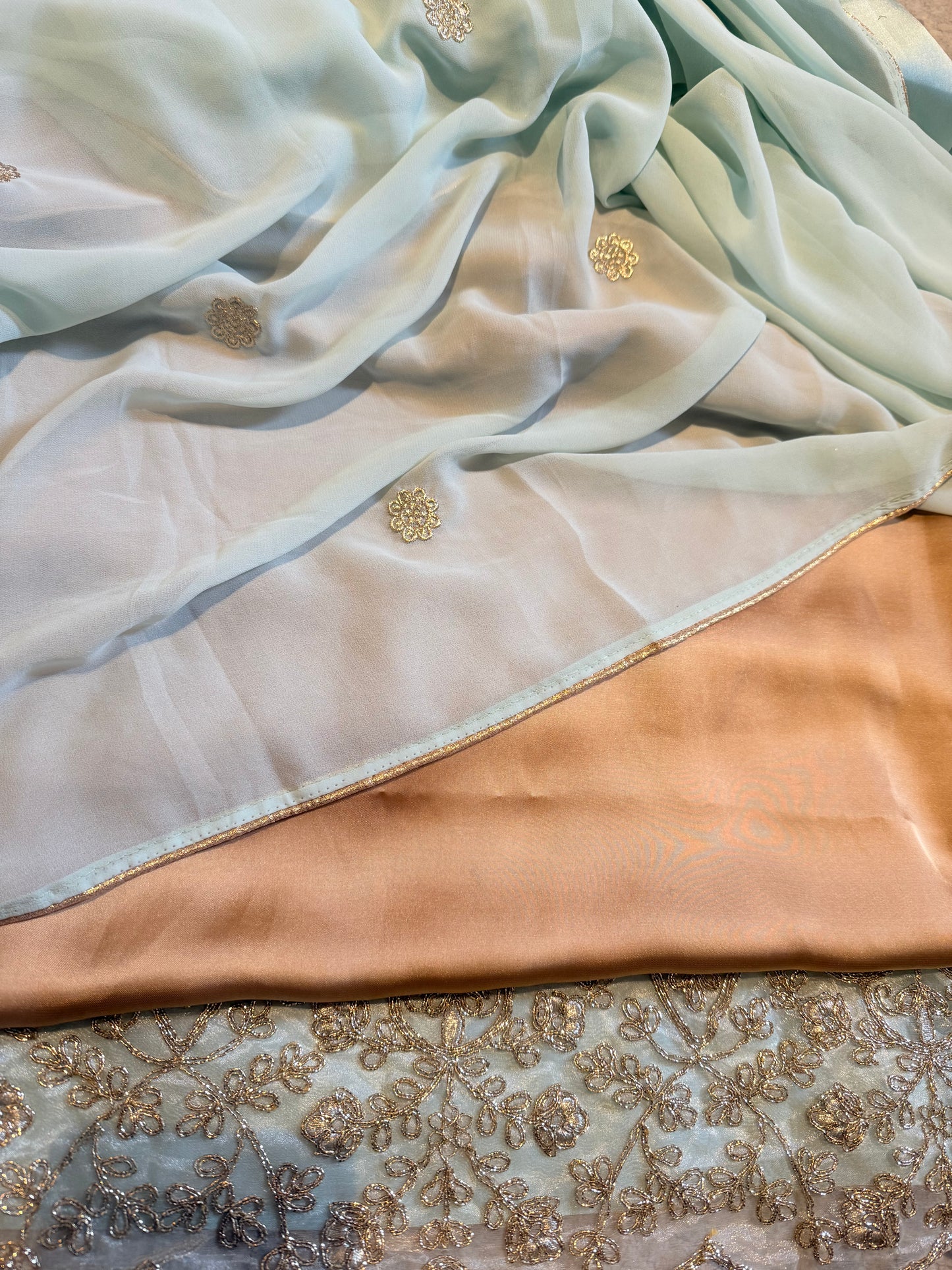 Gold and Mint Green Dirac
