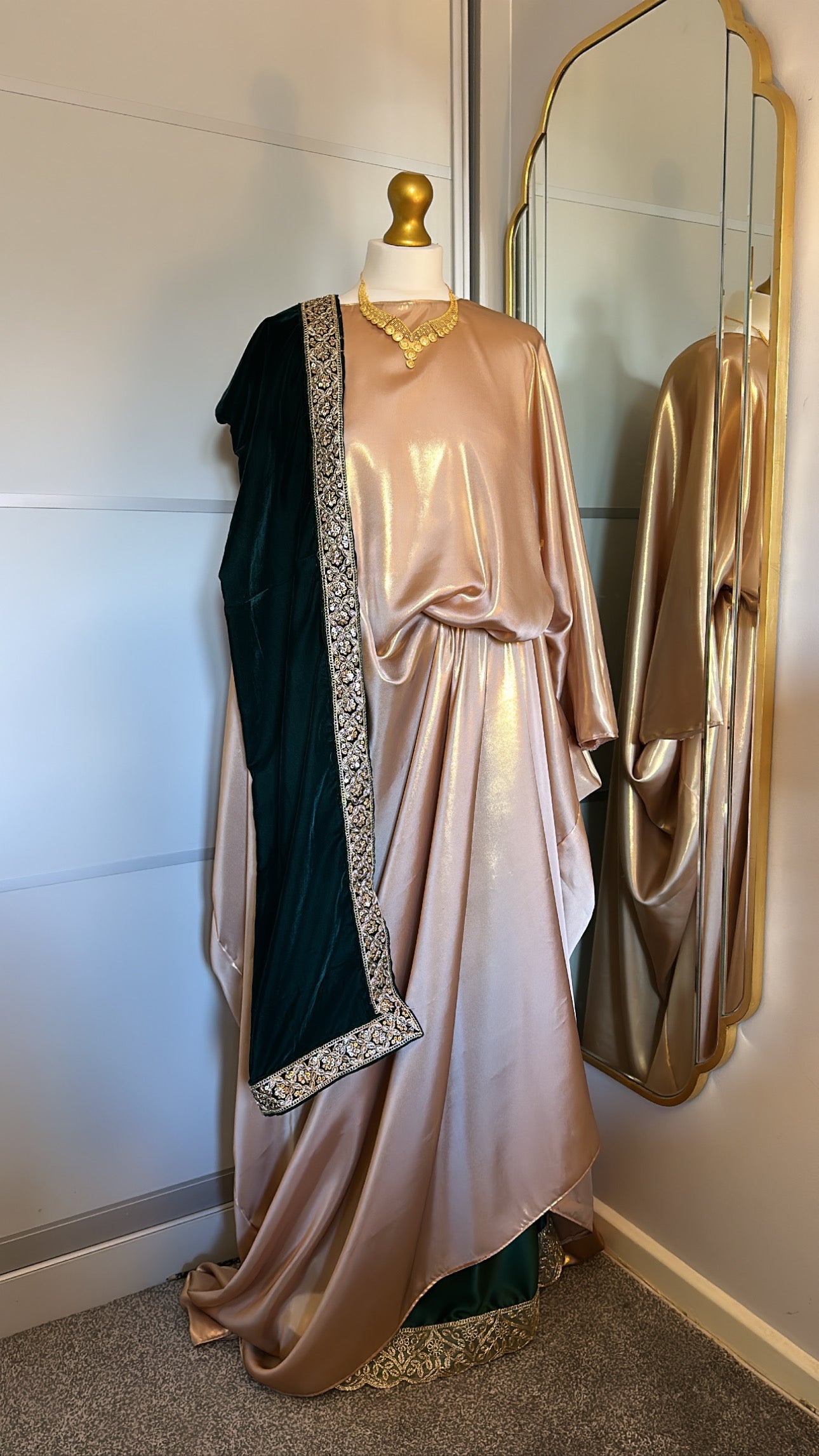 Gold & Green Velvet Bridesmaid Dirac