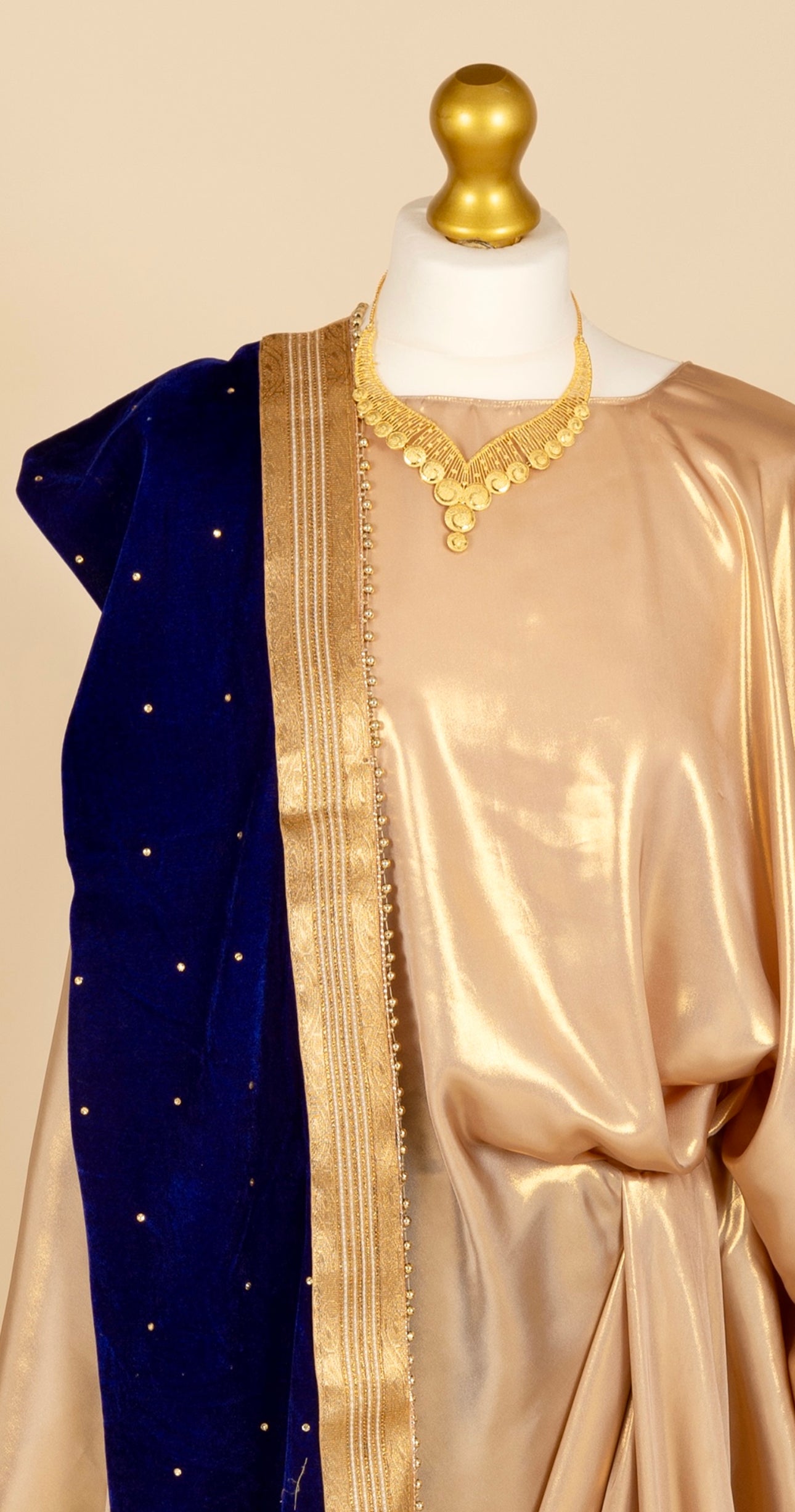 Royal Blue Velvet & Gold Shimmer Dirac