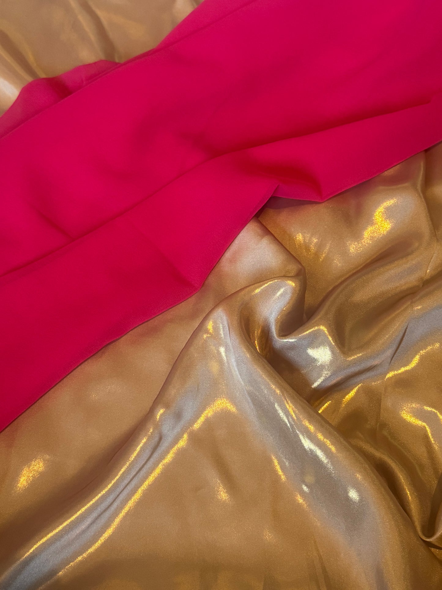 Hot Pink and Gold Shimmer Bridesmaid Dirac
