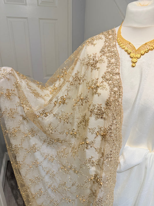 Gold Embellished Garbasaar (shawl)